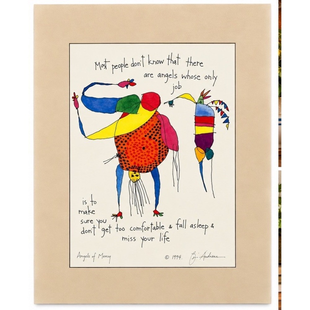 Brian Andreas 1994 Story People "Angels of Mercy" Watercolor & Ink Signed Matted